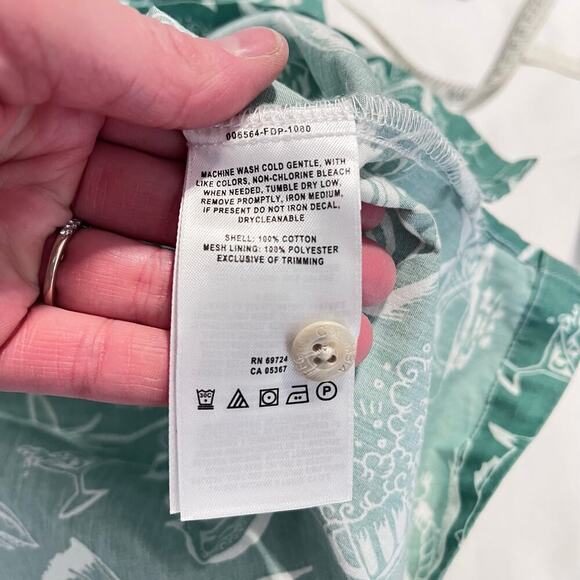 Columbia minty green sailor tattoo print button down shirt men’s size large - Picture 8 of 8